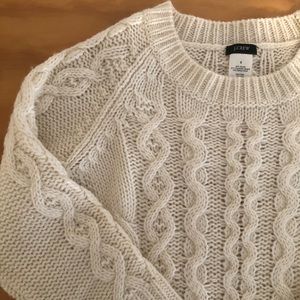 J Crew Cable Sweater. Cream, Size S.